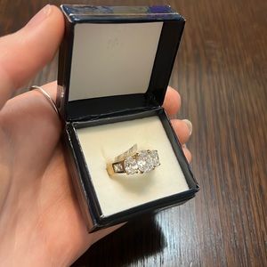 Gold Plated White CZ Diamond Ring